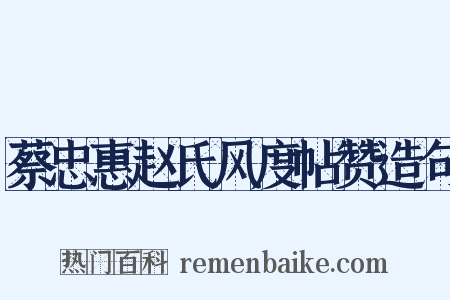 蔡忠惠赵氏风度帖赞造句是什么意思的图片